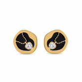 Abstract Teardrop Gold Stud Earrings - B688