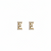 Alphabet "E" Gold Initial Earrings - B689