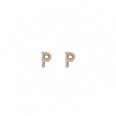 Alphabet "P" Gold Initial Earrings - B687