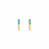 Aqua Edge Minimal Gold Hoop Earrings - B708