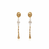 Baroque Pearl & Gold Drop Earrings - B655