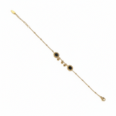 Black Stone Elegant Chain Bracelet - B483