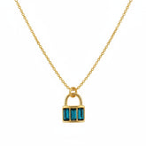 Blue Lock Gold Necklace - B573
