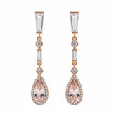 Blush Teardrop Crystal Earrings - B407