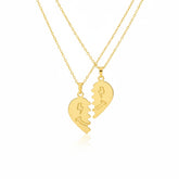 Broken Heart Couple Gold Necklace - B569