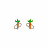 Carrot Charm Enamel Hoop Earrings - B675
