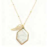 Celestial Winged Hexagon Necklace - B257