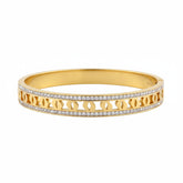 Crystal Accent Golden Cut-Out Bracelet - B016