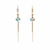 Crystal Prism Tassel Earrings - B634