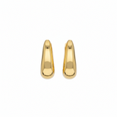 Curved Wave Gold Hoop Earrings - B691