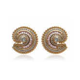 Golden Spiral Crystal Earrings - B370
