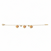 Golden Mosaic Heart Charm Bracelet - B506