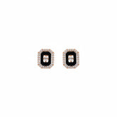 Elegant Black & Crystal Stud Earrings - B651