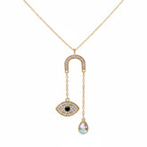 Evil Eye Drop Gold Necklace - B576