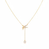 Fairy Star Drop Gold Necklace - B578