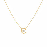 Floral Circle Gold Necklace -B565