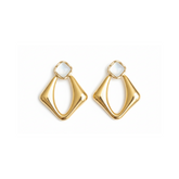 Gold Geometric Drop Earrings - B334