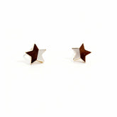 Gold & White Star Stud Earrings - B610