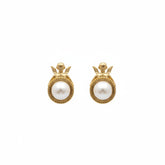 Golden Angel Pearl Stud Earrings - B711