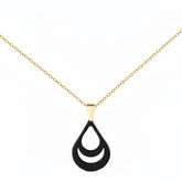 Golden Black Aura Pendant Necklace - B218