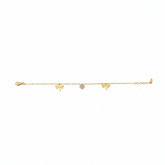 Golden Butterfly Heart Charm Bracelet - B429