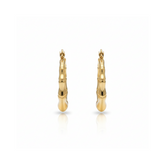 Golden Cane Hoops Earrings - B372