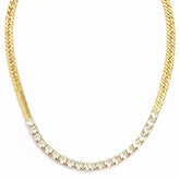 Golden Crystal Line Necklace - B288