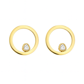 Golden Crystal Orbit Earrings - B376