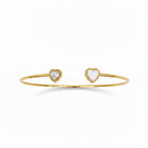 Golden Dual Heart Stone Bracelet - B034