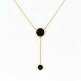 Golden Eclipse Double Pendant Necklace - B216