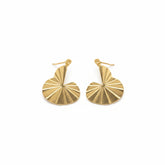Golden Fan Statement Earrings - B660