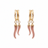 Golden Flame Dangle Earrings - B694