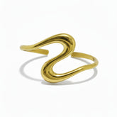 Golden Fluid Wave Cuff - B049
