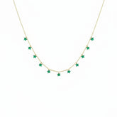 Golden Green Star Necklace - B162