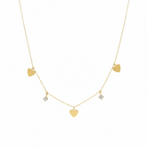 Golden Heart Charm Necklace - B553