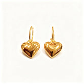 Golden Heart Hoop Earrings - B613