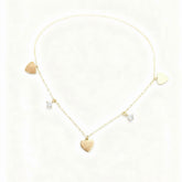 Golden Hearts & Sparkle Necklace - B298