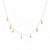 Golden Leaf Drop Necklace - B541