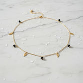 Golden Leaf Stone Necklace - B550