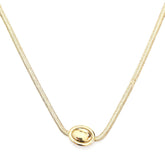 Golden Oval Charm Necklace - B259