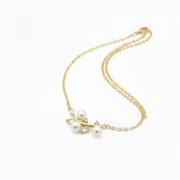 Golden Pearl Blossom Necklace - B206