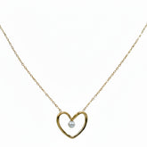 Golden Pearl Heart Necklace - B133