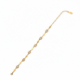 Golden Petal Crystal Bracelet - B423