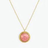Golden Rose Quartz Pendant Necklace - B217