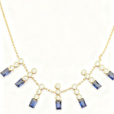 Golden Sapphire Drop Necklace - B255