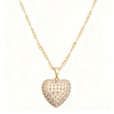 Golden Sparkle Heart Pendant - B247