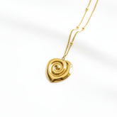 Golden Spiral Pendant Necklace - B199