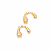 Golden Teardrop Curve Earrings - B632