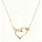 Golden Twirl Heart Necklace - B248
