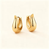 Golden Wave Hoop Earrings - B359